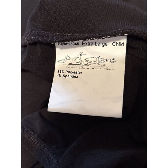 Rare Art Stone Dance Costume Black With Red Dragon Extra Large Child - Picture 2 of 6